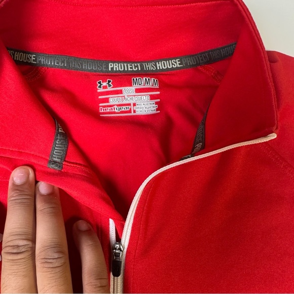 Under Armour Shirt Red Short Sleeve Mens Size XL Athletic Tee - Picture 2 of 2